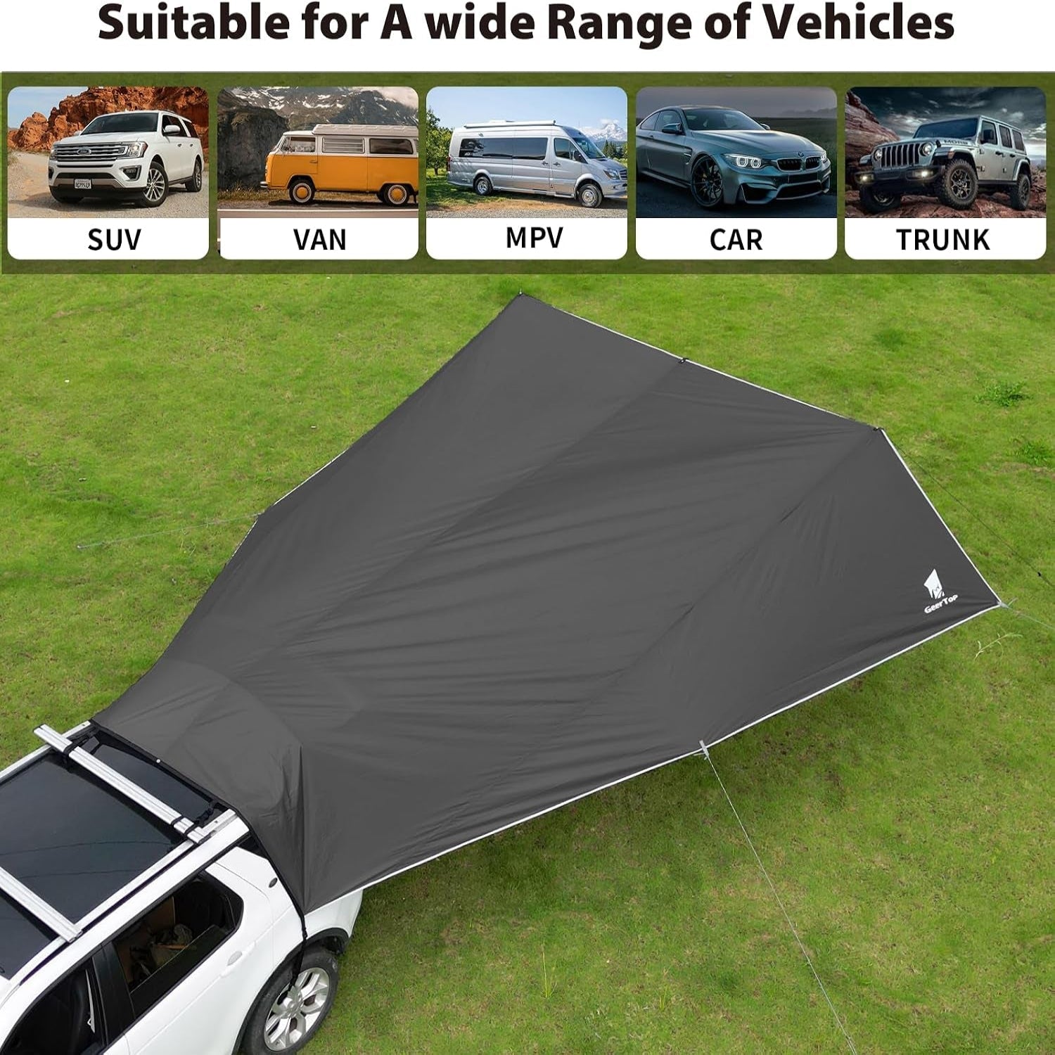 Car Tailgate Awning 19 X 16 FT, Waterproof Camping Shelter | Fits SUV, Truck, Van & Jeep, Easy Setup, UV Protection, Large Shade Coverage