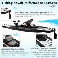 Inflatable Kayak with Pedal System, 12Ft Premium PVC Fishing Kayak, Portable & Lightweight with Rudder System, Aluminum Seat, and Accessories Included (HIN Included)