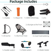 Inflatable Kayak with Pedal System, 12Ft Premium PVC Fishing Kayak, Portable & Lightweight with Rudder System, Aluminum Seat, and Accessories Included (HIN Included)