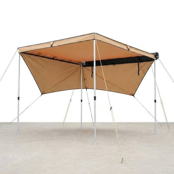 270 Degree Awning, 52 Sq.Ft Driver Side Vehicle Awning, UV50+ Waterproof Car Side Awnings with Carry Bag, All-Weather Overland Awnings Car Shelter for SUV Van Truck Camping — Studio Shot