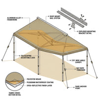 270 Degree Awning, 52 Sq.Ft Driver Side Vehicle Awning, UV50+ Waterproof Car Side Awnings with Carry Bag, All-Weather Overland Awnings Car Shelter for SUV Van Truck Camping — How It Works