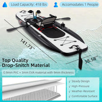 Inflatable Kayak with Pedal System, 12Ft Premium PVC Fishing Kayak, Portable & Lightweight with Rudder System, Aluminum Seat, and Accessories Included (HIN Included)