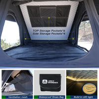 Rooftop Tent Hard Shell,Solar Panel Roof Top Tent Hardshell, Pop up Rooftop Camping for Jeep Truck Car SUV Van Wrangler.