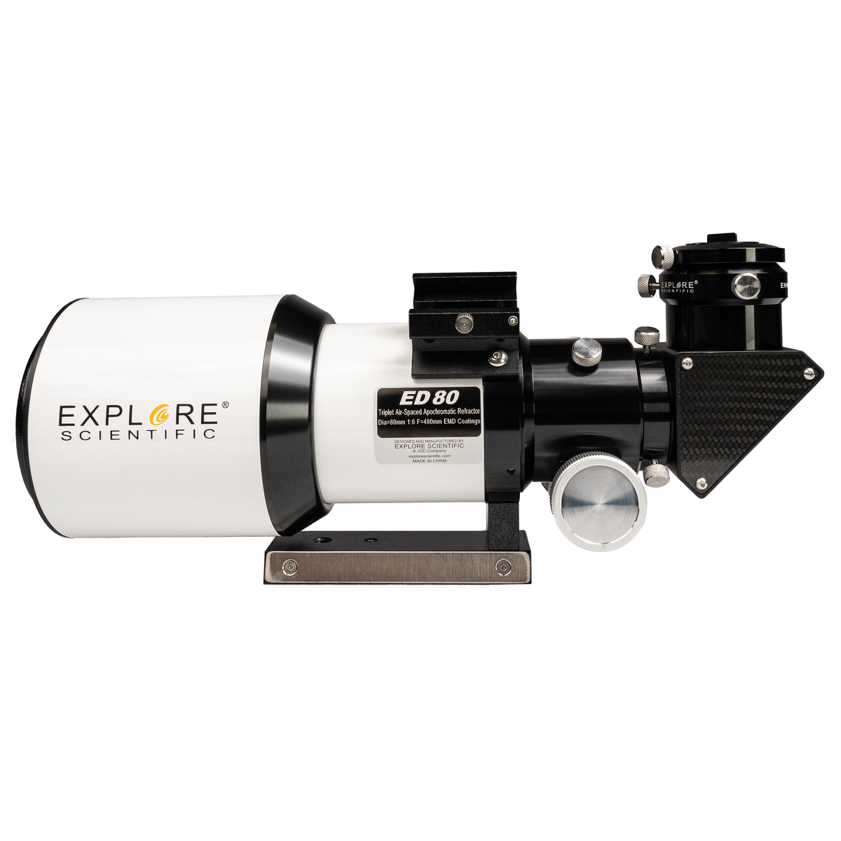 ED80 Essential Series Air-Spaced Triplet Refractor Telescope with 0.8x Focal Reducer and iEXOS-100-2 PMC-Eight Equatorial Tracker System