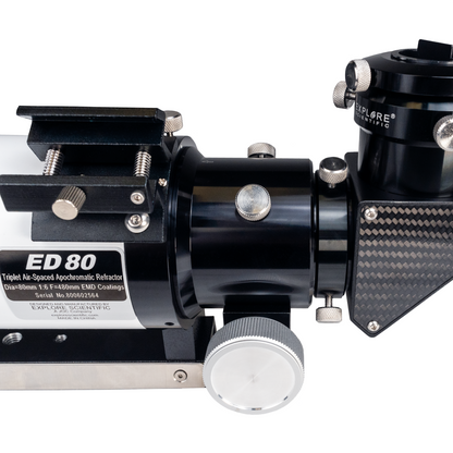 ED80 Essential Series Air-Spaced Triplet Refractor Telescope with 0.8x Focal Reducer and iEXOS-100-2 PMC-Eight Equatorial Tracker System