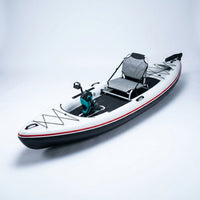 Inflatable Kayak with Pedal System, 12Ft Premium PVC Fishing Kayak, Portable & Lightweight with Rudder System, Aluminum Seat, and Accessories Included (HIN Included) — Studio Shot
