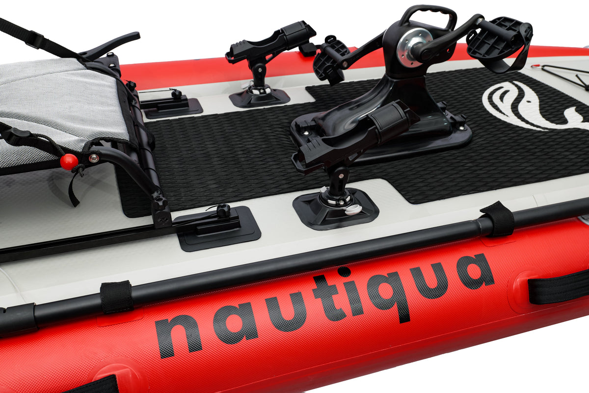 Nautiqua | ARUBA | Deluxe Paddleboard Fishing Pedal Kayak | Red