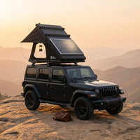 Rooftop Tent Hard Shell,Solar Panel Roof Top Tent Hardshell, Pop up Rooftop Camping for Jeep Truck Car SUV Van Wrangler. — Studio Shot