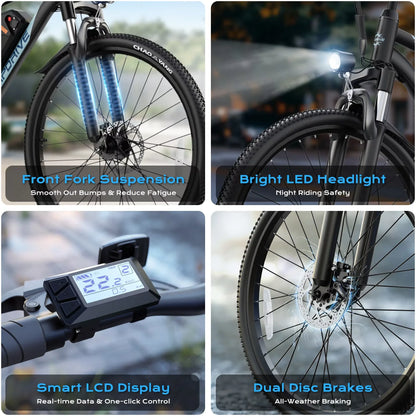 Electric Mountain Bike 750W Peak 48V Battery