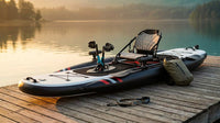Inflatable Kayak with Pedal System, 12Ft Premium PVC Fishing Kayak, Portable & Lightweight with Rudder System, Aluminum Seat, and Accessories Included (HIN Included) — Lifestyle