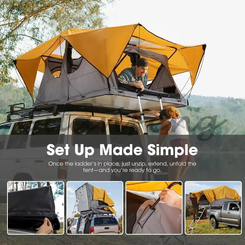 Quick Setup Soft Shell Roof Tent Waterproof Lightweight Car Roof Tent 4X4 Off-Road Landing Camping