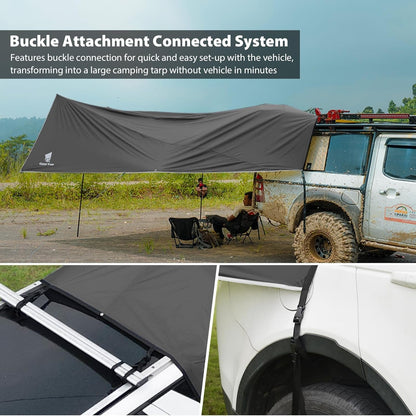 Car Tailgate Awning 19 X 16 FT, Waterproof Camping Shelter | Fits SUV, Truck, Van & Jeep, Easy Setup, UV Protection, Large Shade Coverage