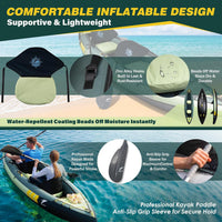 Inflatable Touring Kayak 1-Person & 2-Person with Waterproof Seat & Full Accessory Kit, Lightweight Recreational Kayak for Lake, River & Fishing